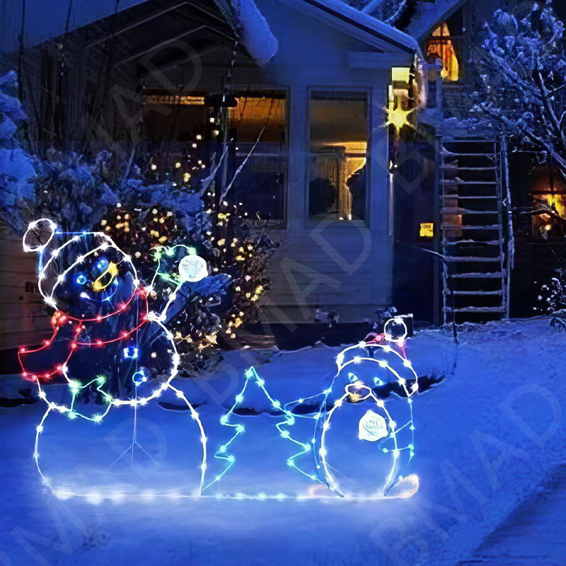 Christmas Lights Outdoor - Animated Snowball Light LED Glowing Glitter