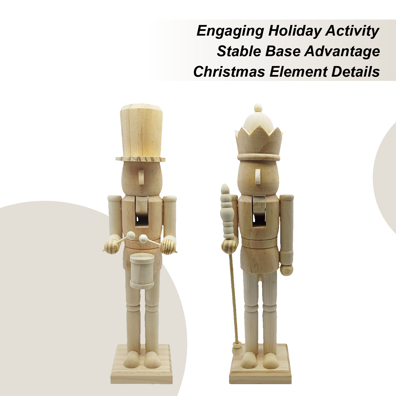 Nutcracker Figurine - Nutcracker Christmas Decor 38cm Wooden 3D