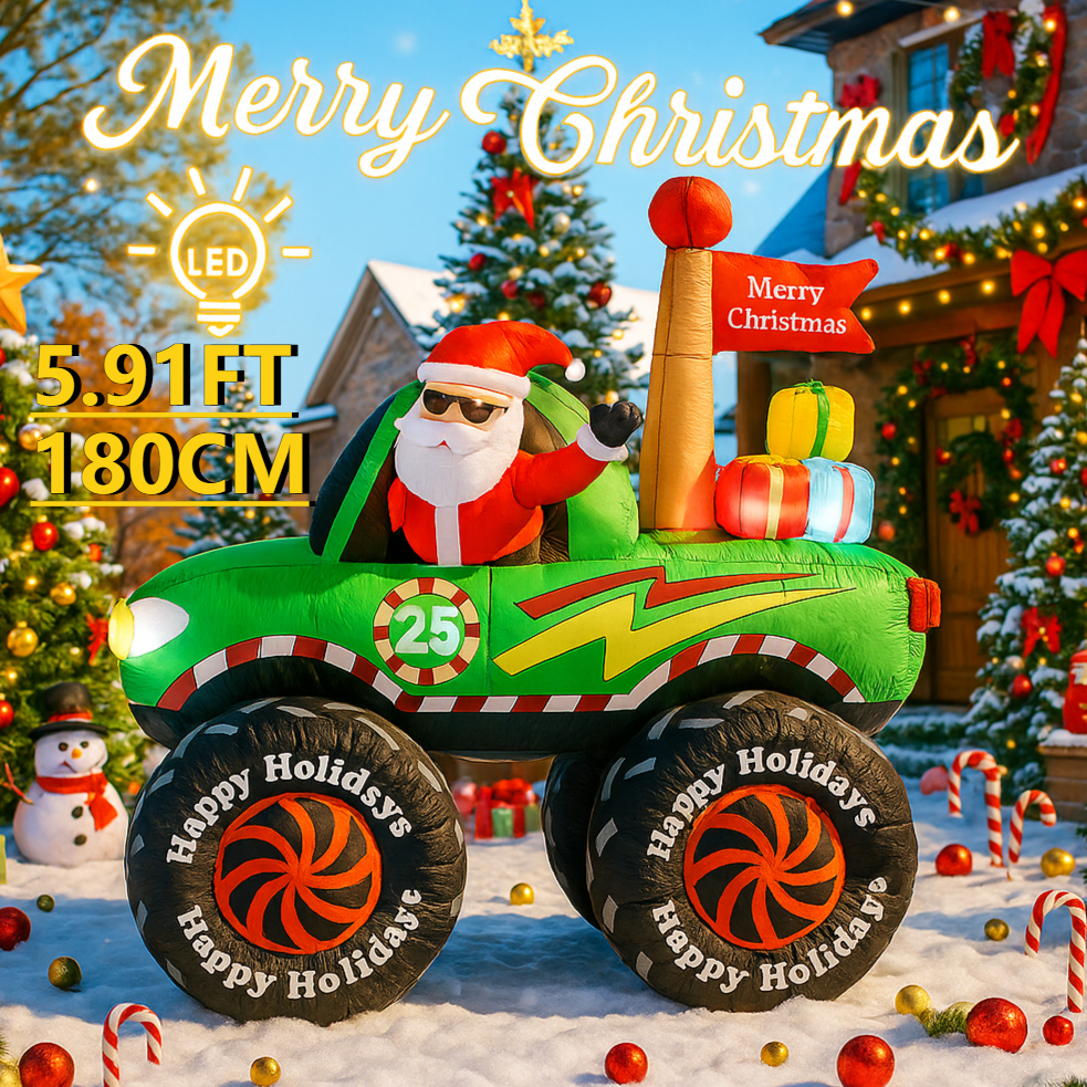 Christmas Lights Outdoor - 5.91FT Giant Outdoor Decoration Christmas Inflatable