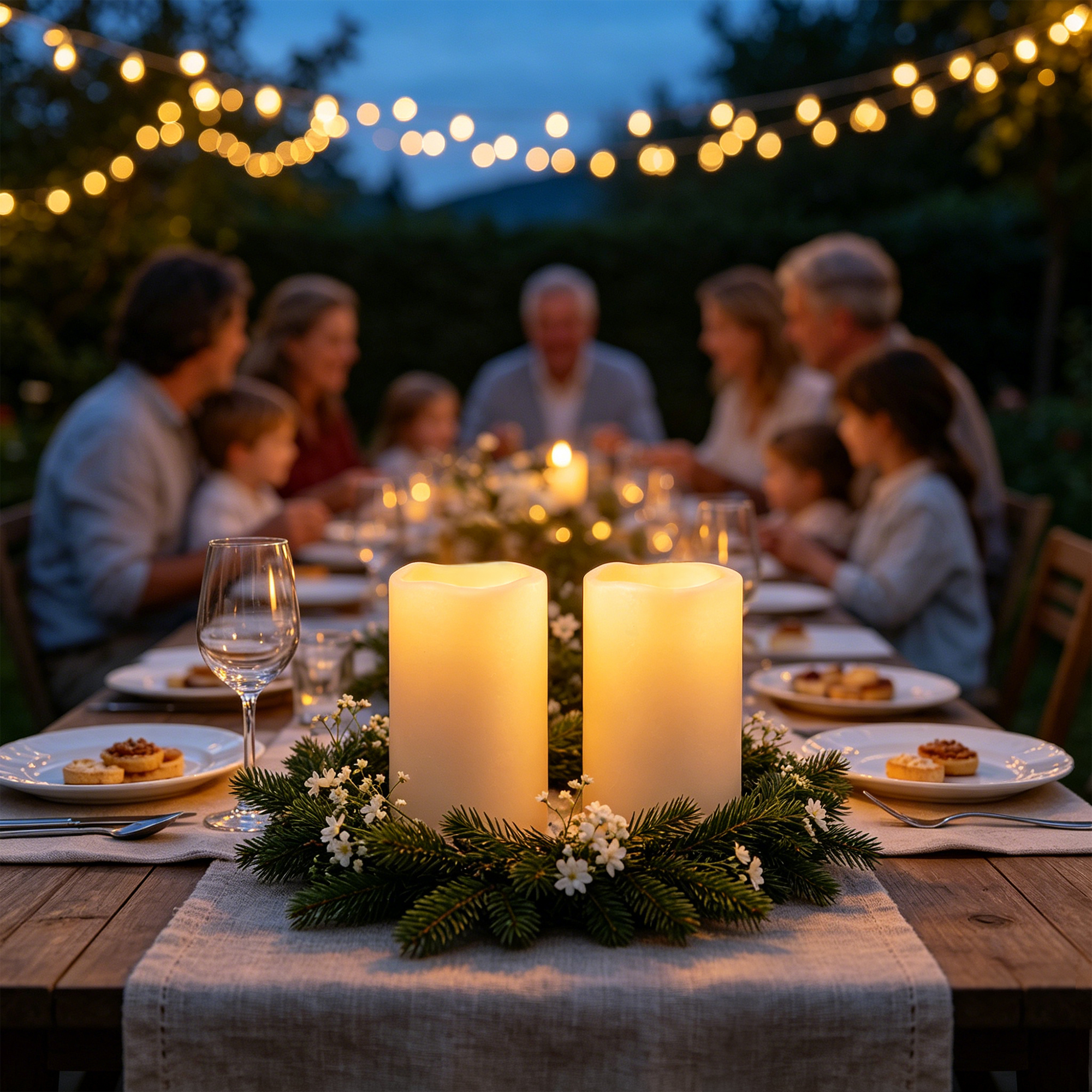 Christmas Lights Outdoor - Flameless LED Pillar Candle Waterproof with