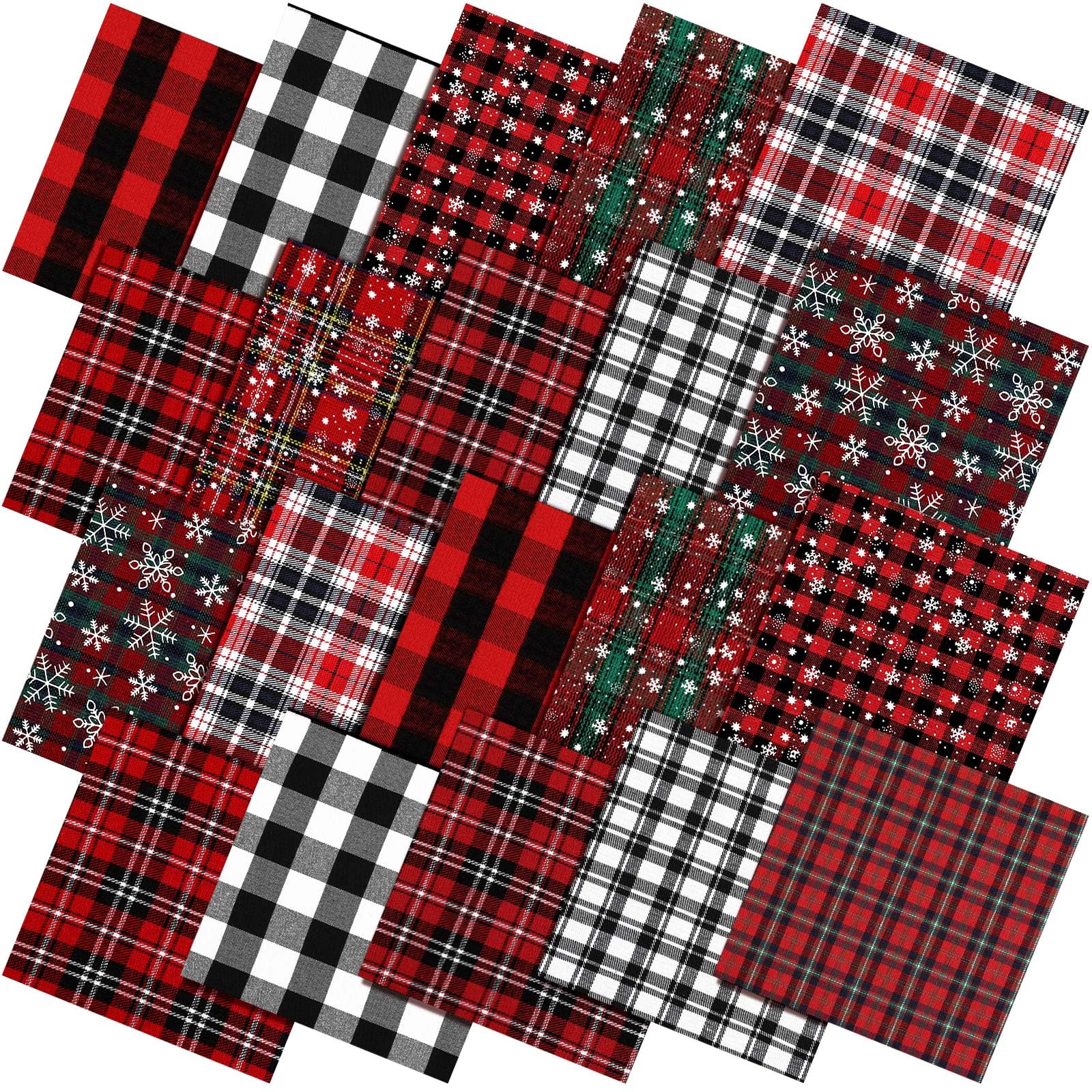 Christmas Throw Blanket - Christmas Plaid Fabric, Red Green Grid