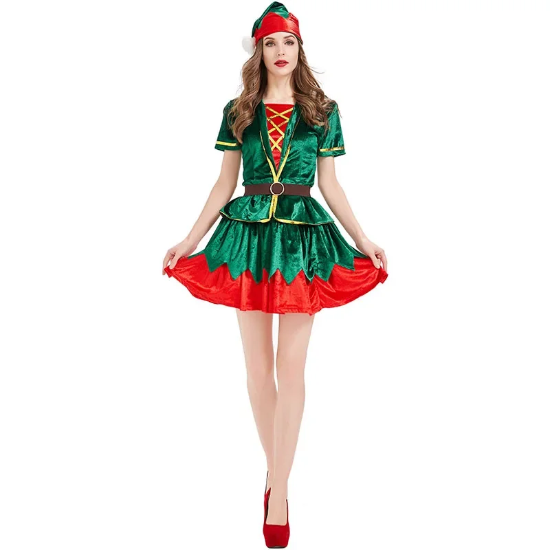 Elf Costume Christmas - Women Christmas Green Elf Costume Santa