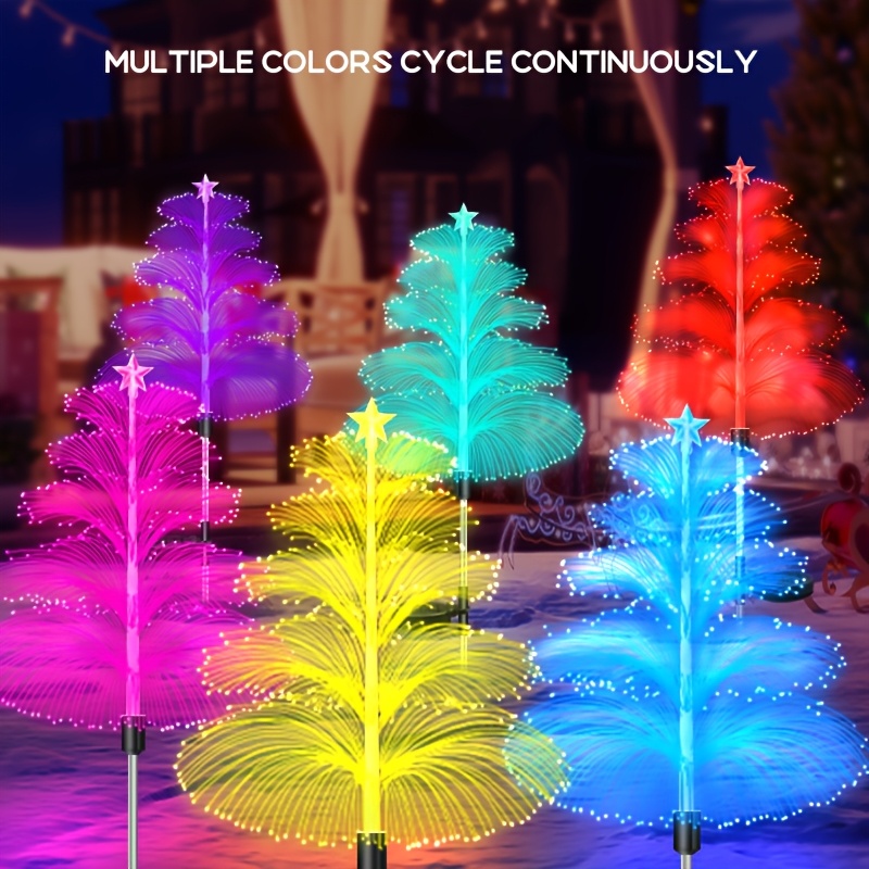 Christmas Lights Outdoor - Color Changing Fiber Optic Christmas Tree