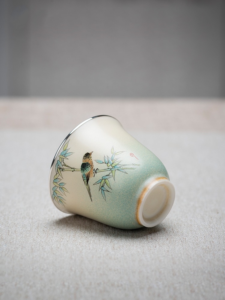 Gift Box Wrap Set - Handmade Silver Wrapped Porcelain Cup Set