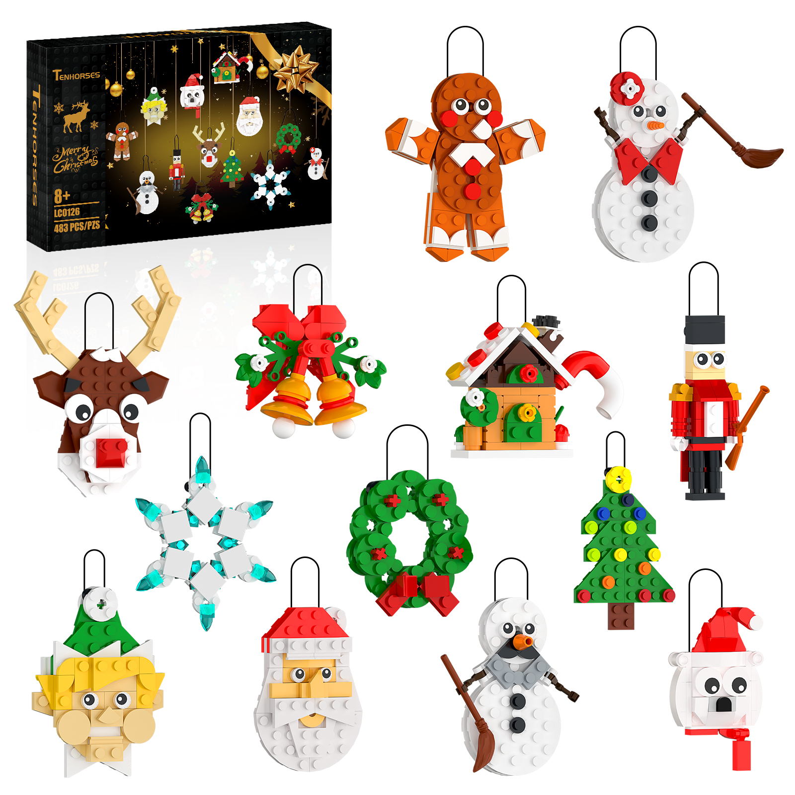 Christmas Stocking Hanging - Christmas Ornaments Building Blocks Set 483