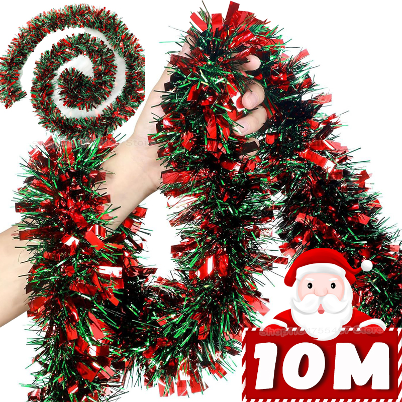 Tinsel Garland Decoration - 2/10M Christmas Tinsel Garlands Decoration Bar