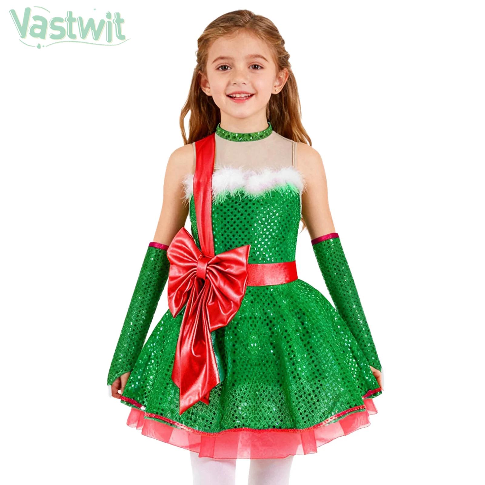 Elf Costume Christmas - Teen Girls Christmas Sleeveless Candy Cane