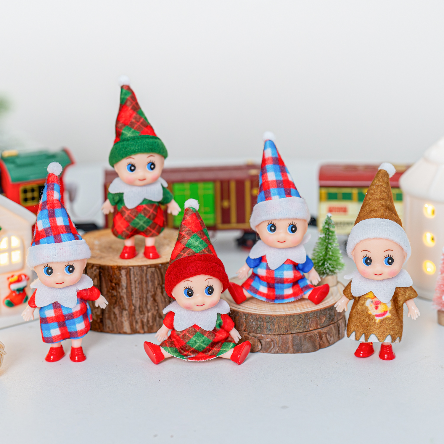 Christmas Throw Blanket - 4/5/6 Pcs Mini Baby Elf Christmas