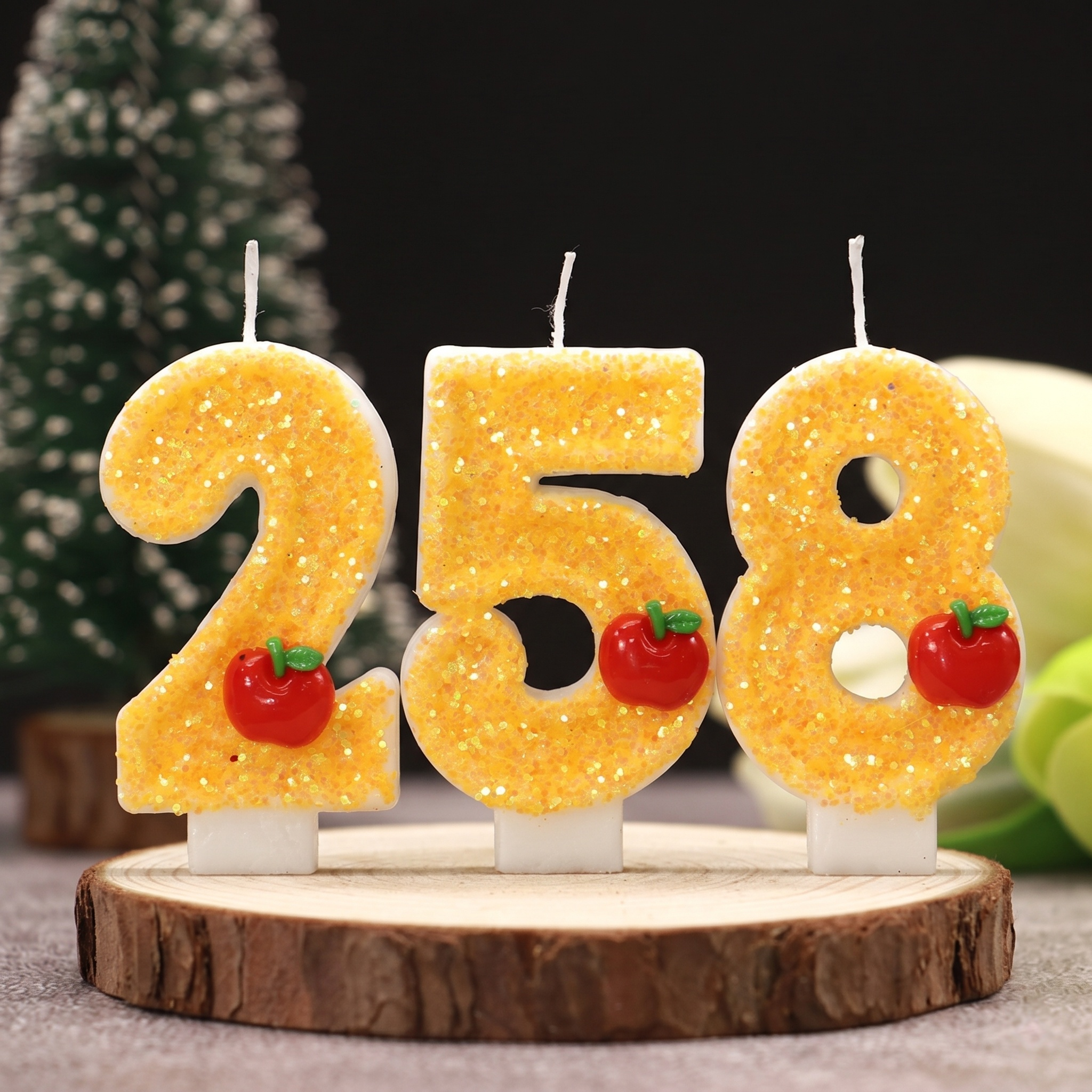 Holiday Candle Set - Red Apple Fresh Yellow Digital Birthday