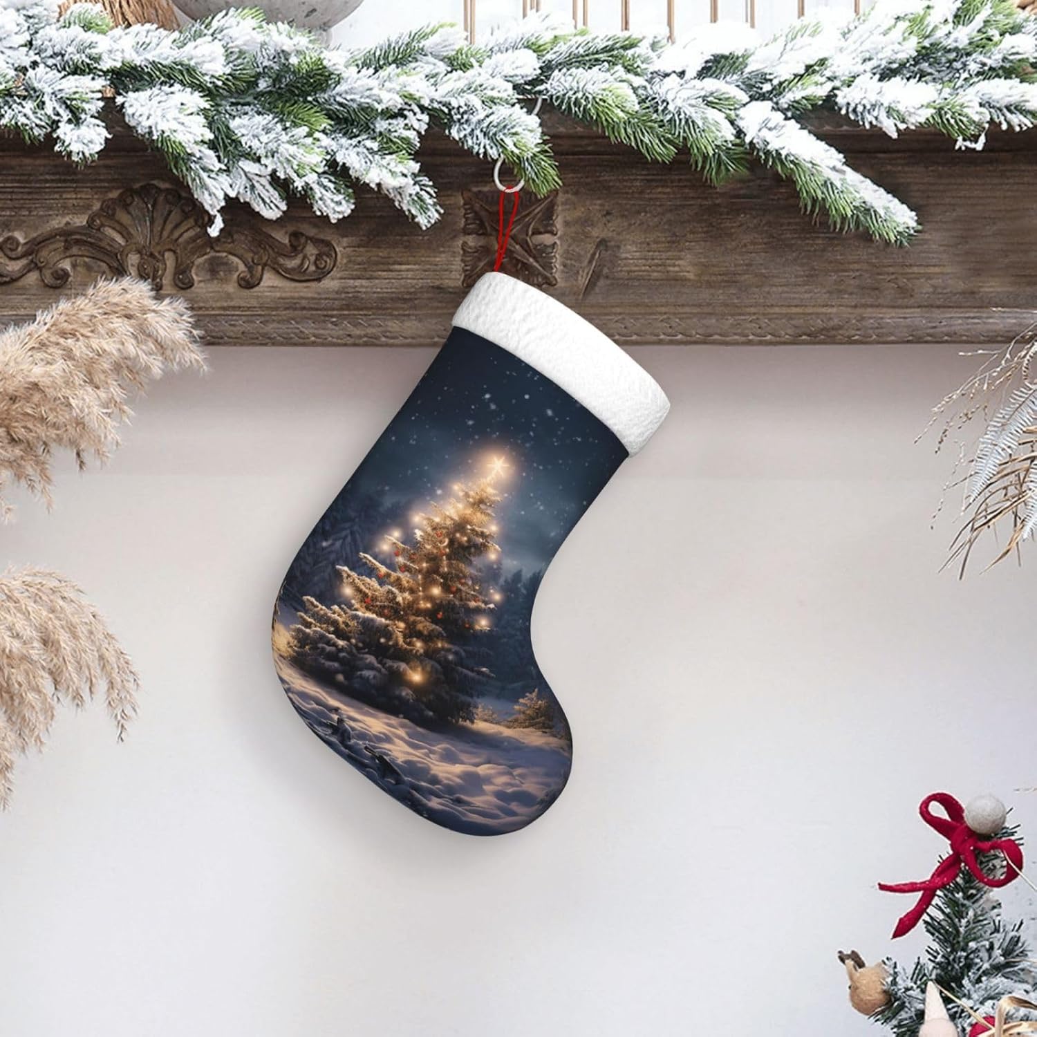 Christmas Stocking Hanging - Christmas Tree Snow gift Stockings 1