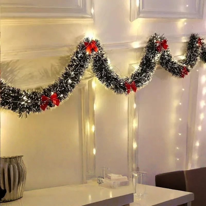 Tinsel Garland Decoration - LED Christmas Tinsel Garland Artificial DIY