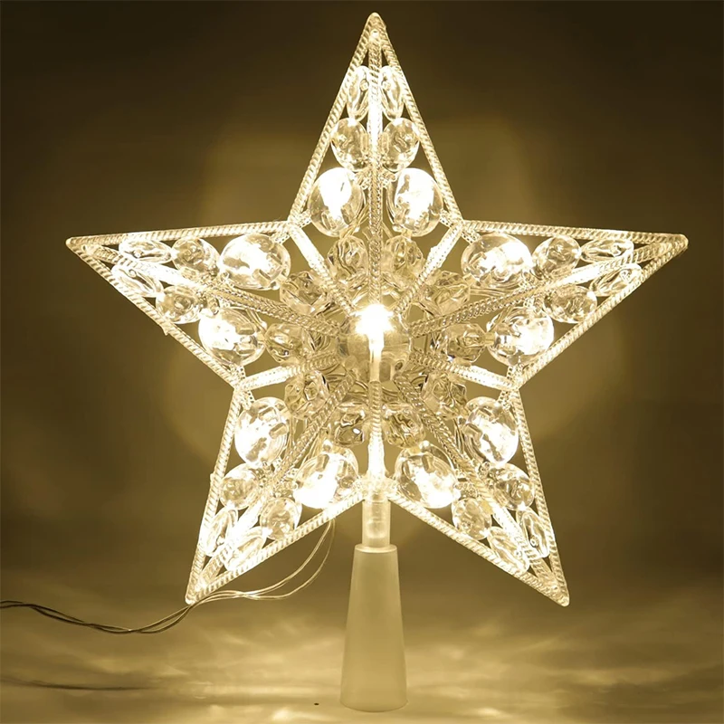 Star Tree Topper - 15cm Christmas Decoration Glowing Tree Topper