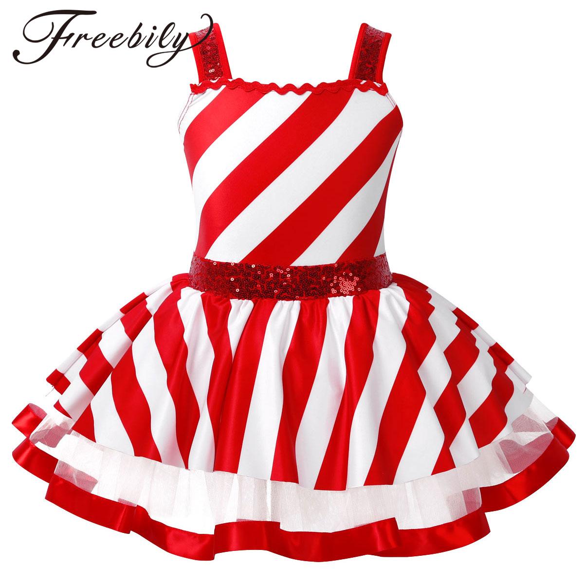 Elf Costume Christmas - Girls Christmas Candy Cane Costume Shiny
