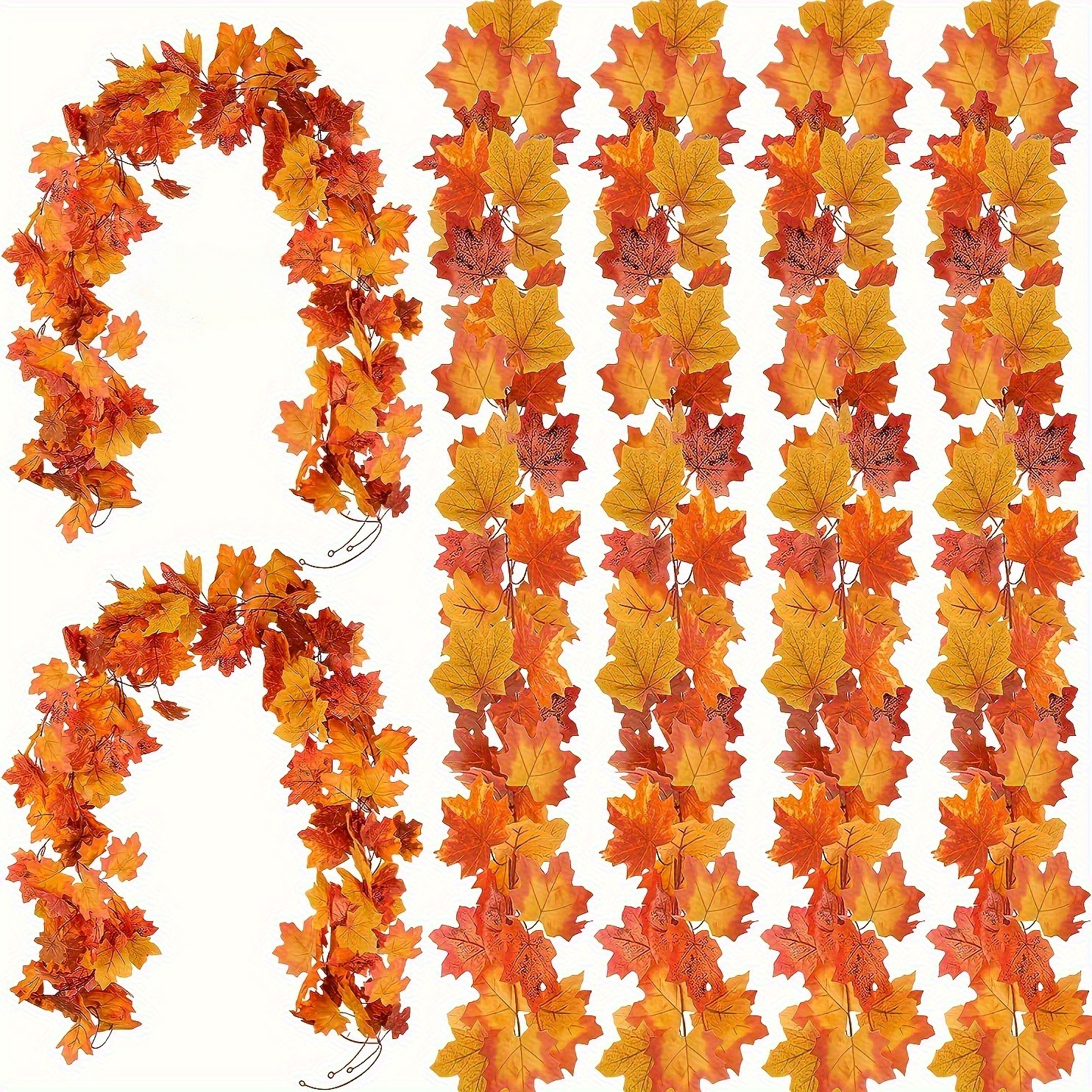 Christmas Wreath Fake - 100CM Autumn Artificial Maple Leaf Wreath