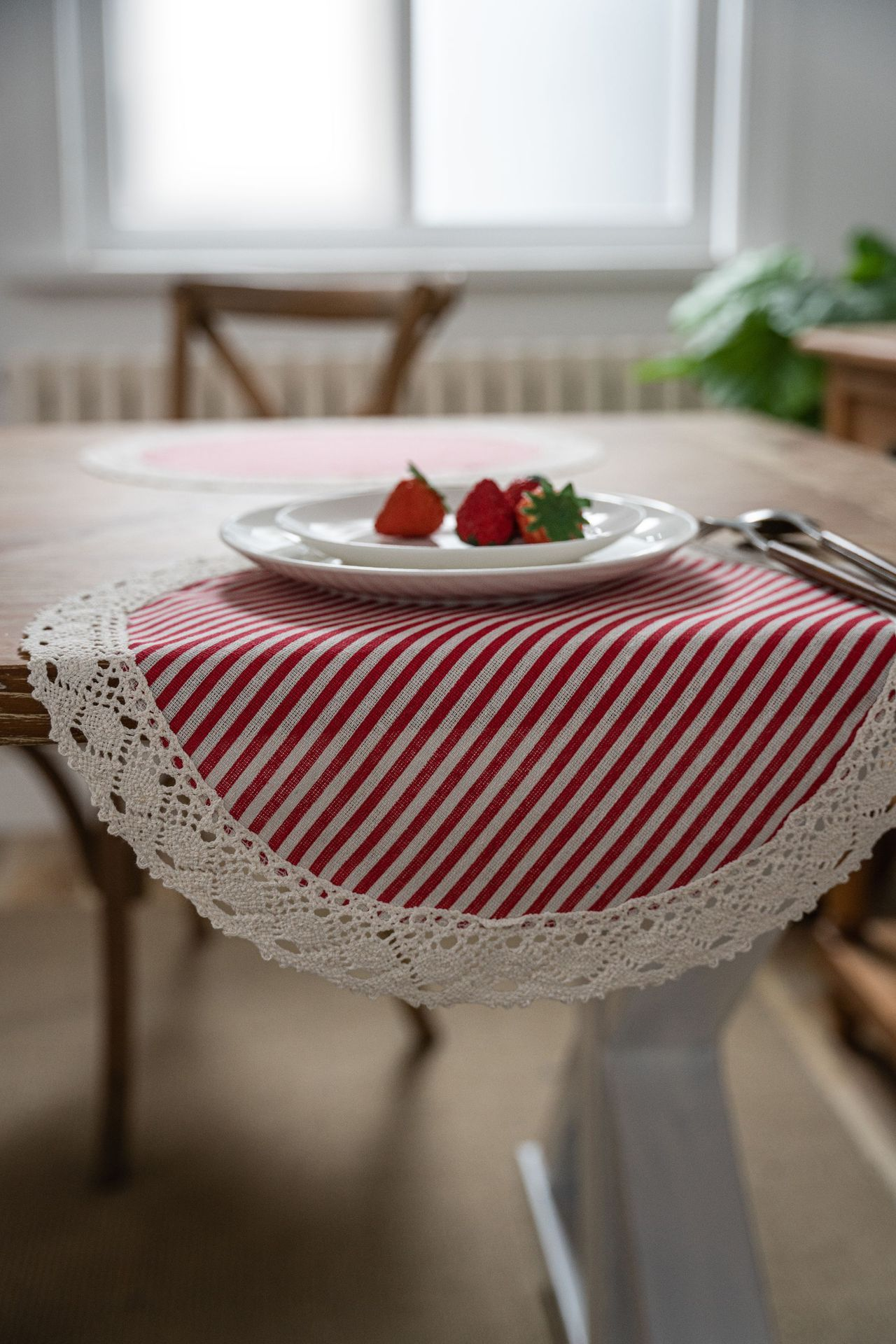 Christmas Table Runner - 1/2/6 PC Red Striped Table Runner