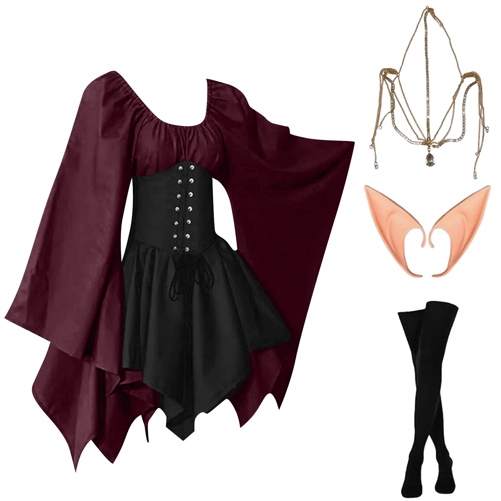 Halloween Cosplay Palace Victo - Elf Costume Christmas 评论和价格