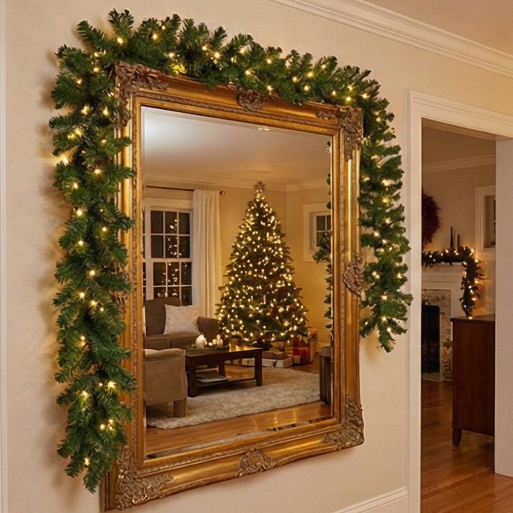 2.7M Artificial Green Christma - Christmas Wreath Fake 评论和价格