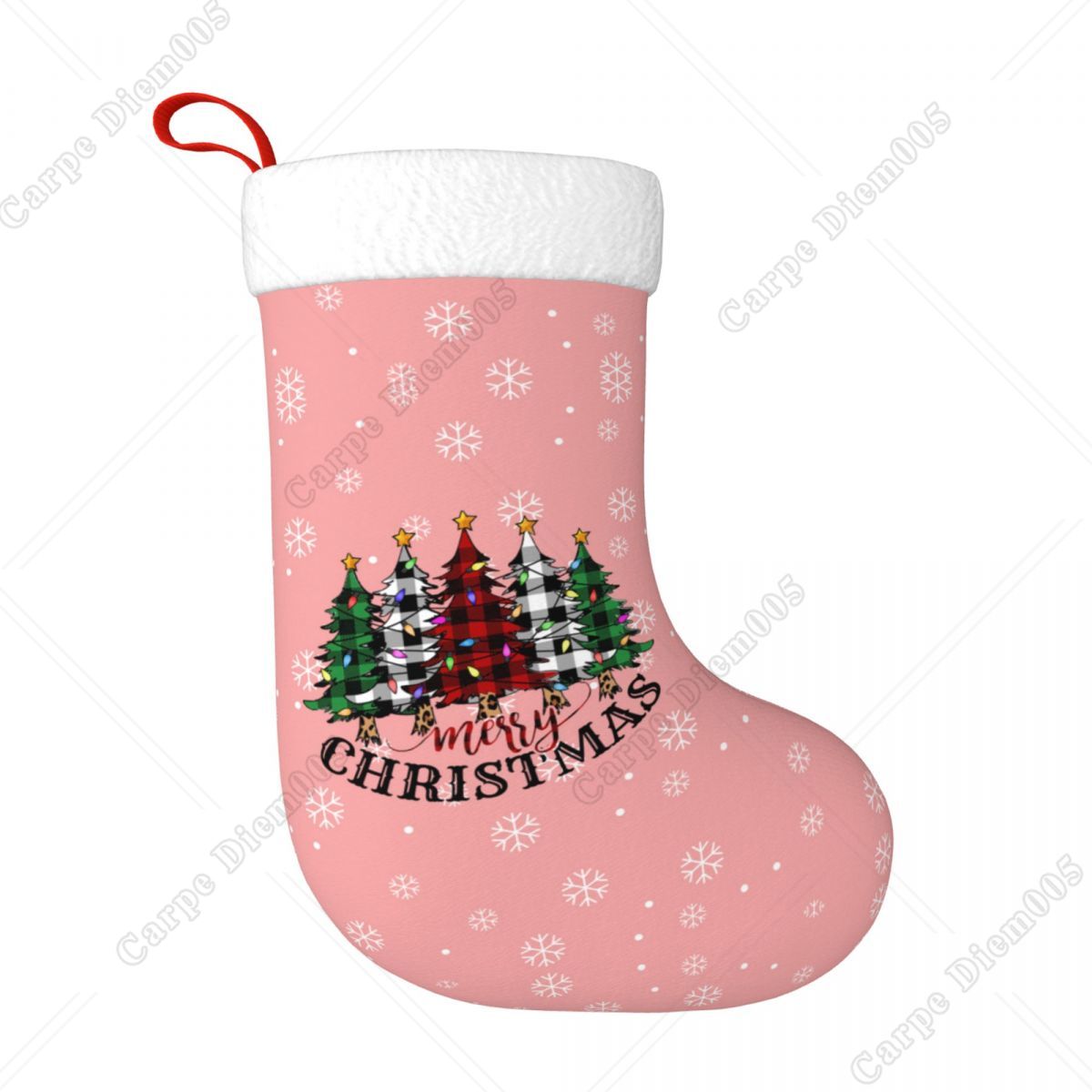 Pink Snowflakes Christmas Tree - Christmas Stocking Hanging 评论和价格