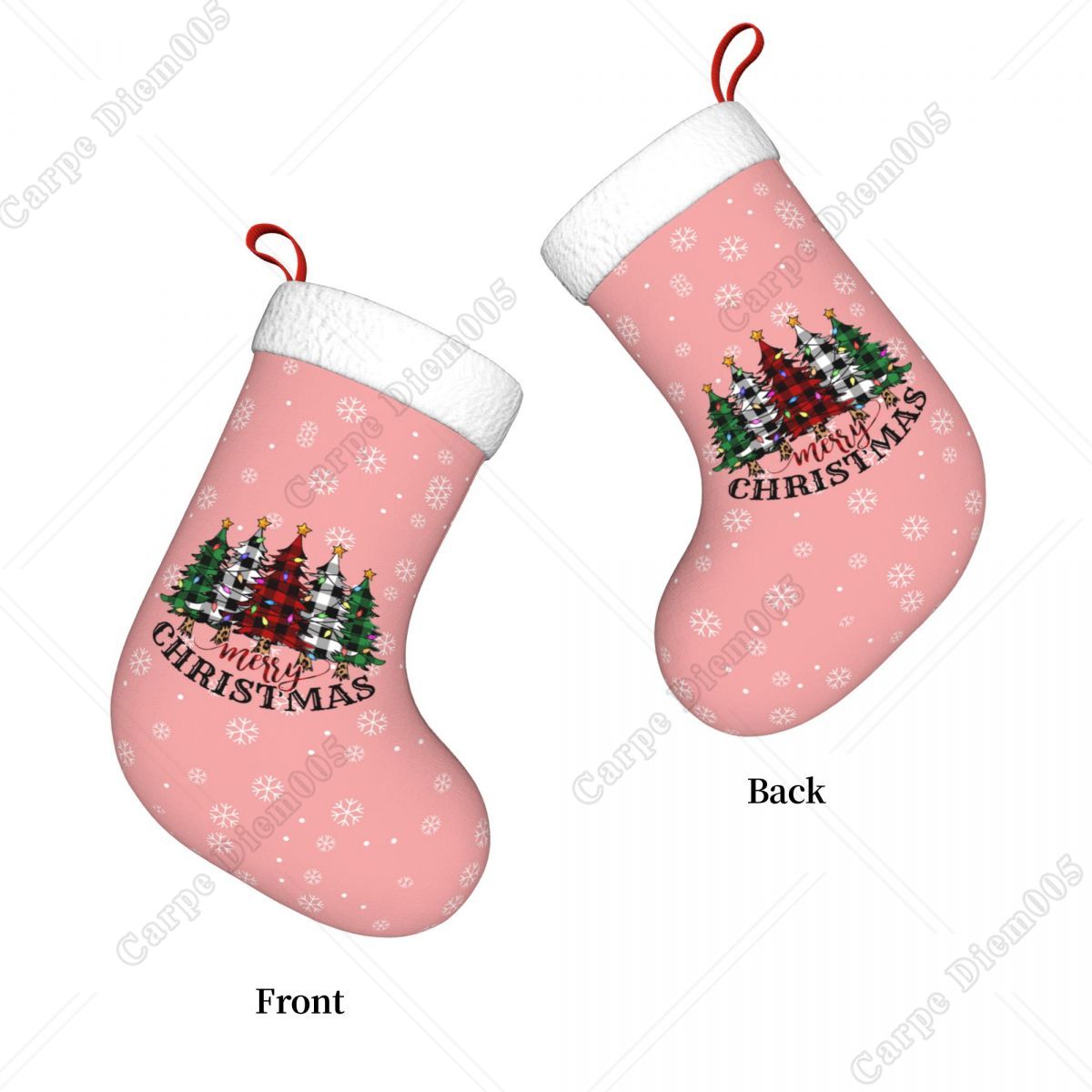 Pink Snowflakes Christmas Tree - Christmas Stocking Hanging 评论和价格