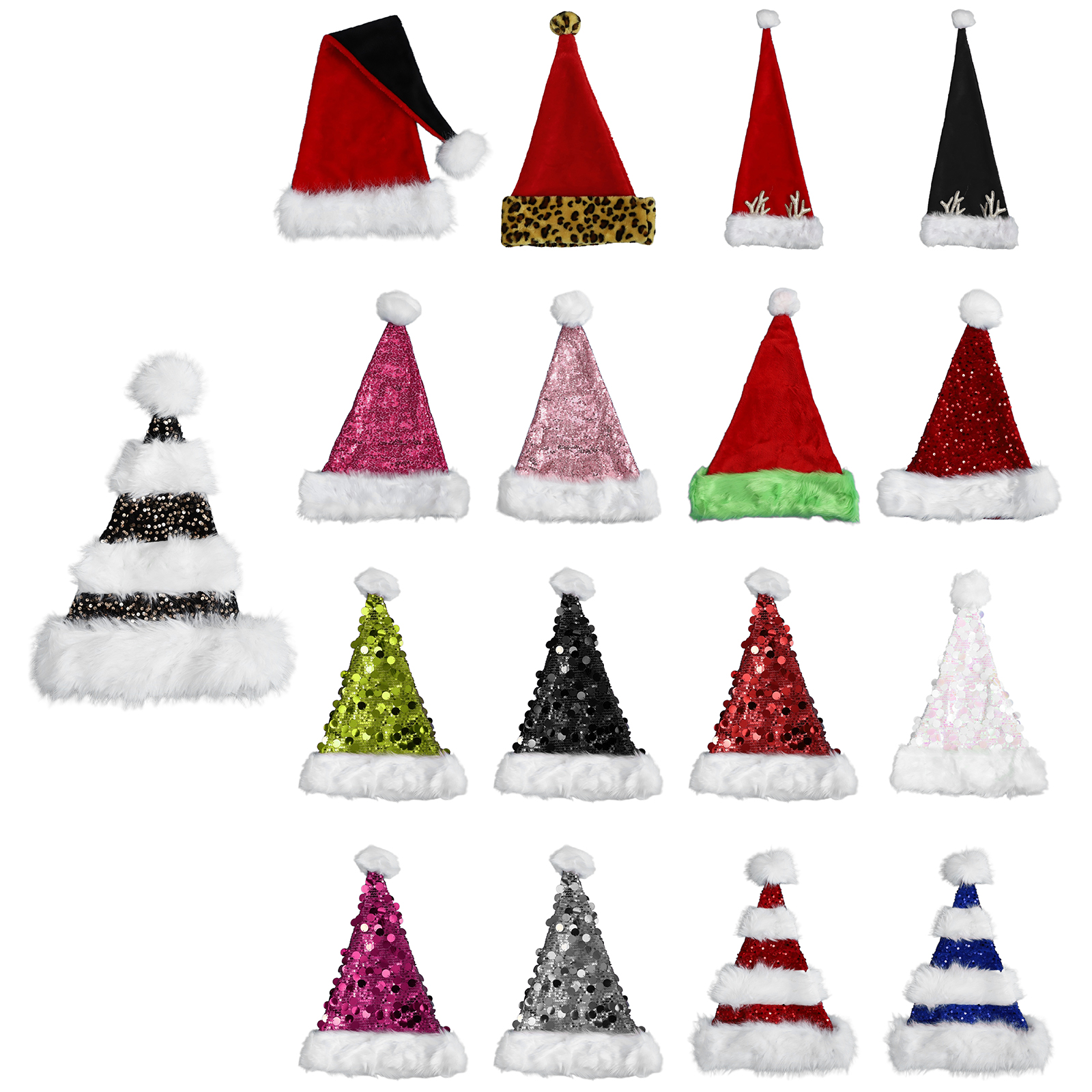 Adults Christmas Santa Hat Sof - Santa Hat Plush 评论和价格