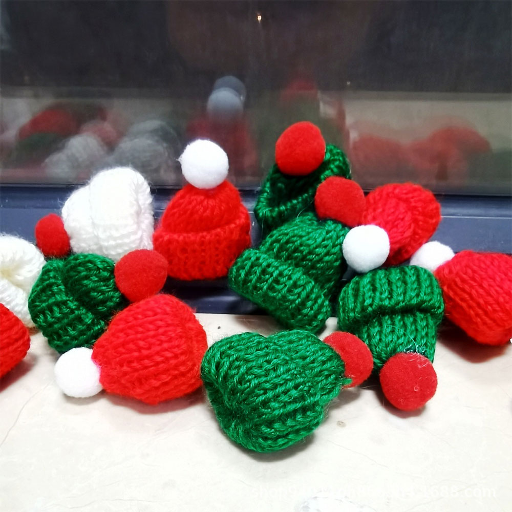 10Pcs 3.5x5cm Mini Christmas K - Santa Hat Plush 评论和价格