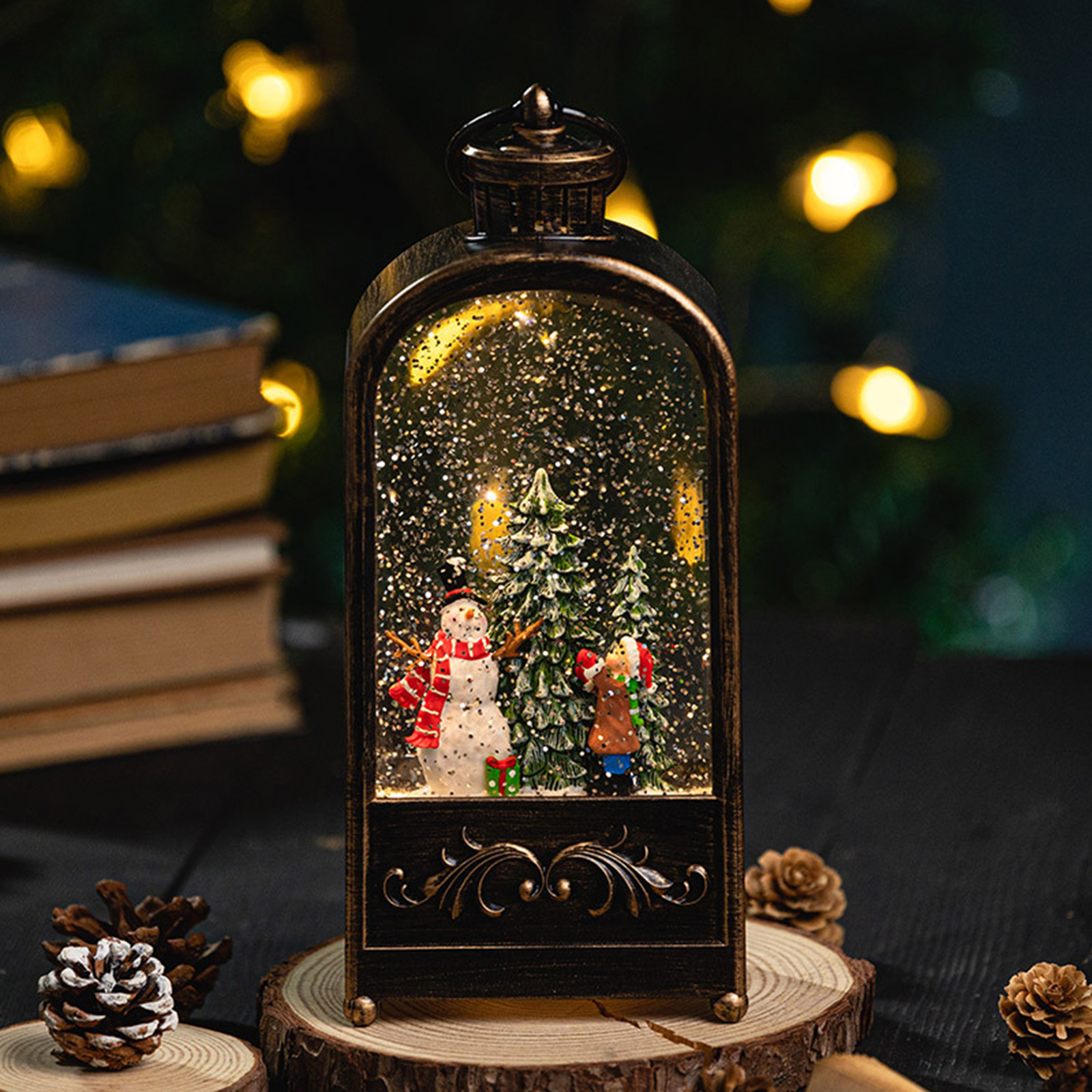 Christmas Decorations Wind Lan - Snow Globe Musical 评论和价格