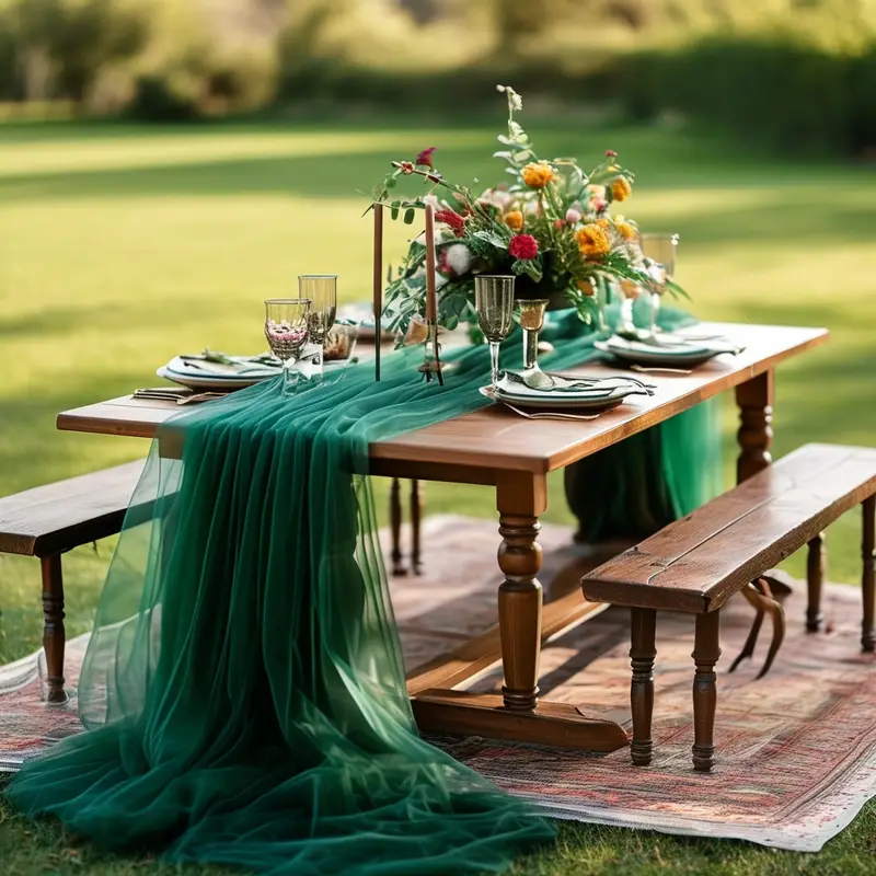 Gauze Table Runner Sheer Arch  - Christmas Table Runner 评论和价格