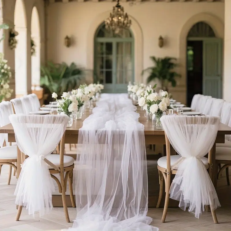 Gauze Table Runner Sheer Arch  - Christmas Table Runner 评论和价格