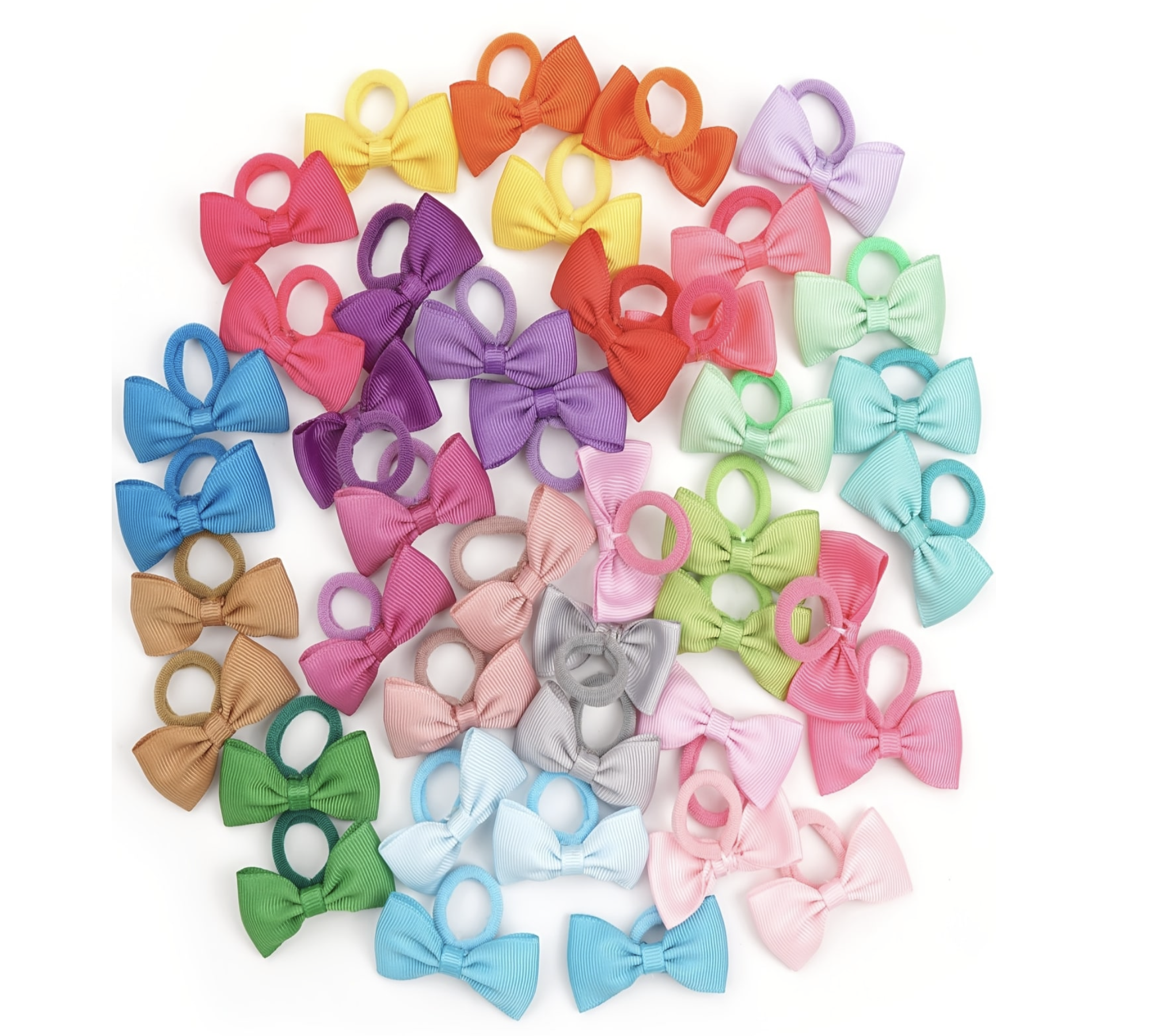 40/60/80 Baby Girls Hair Ties  - Ribbon Bow Gift 评论和价格