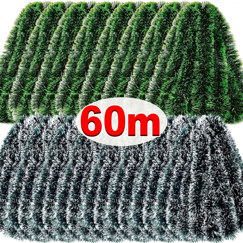 60/4m Christmas Tinsel Ribbons - Tinsel Garland Decoration 评论和价格
