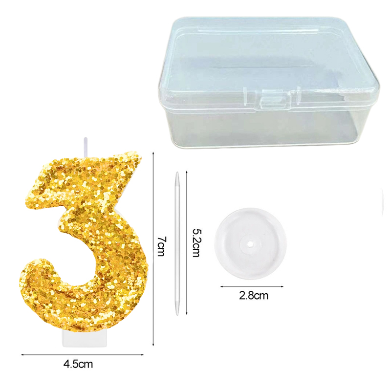Digital Birthday Candle Gold C - Holiday Candle Set 评论和价格