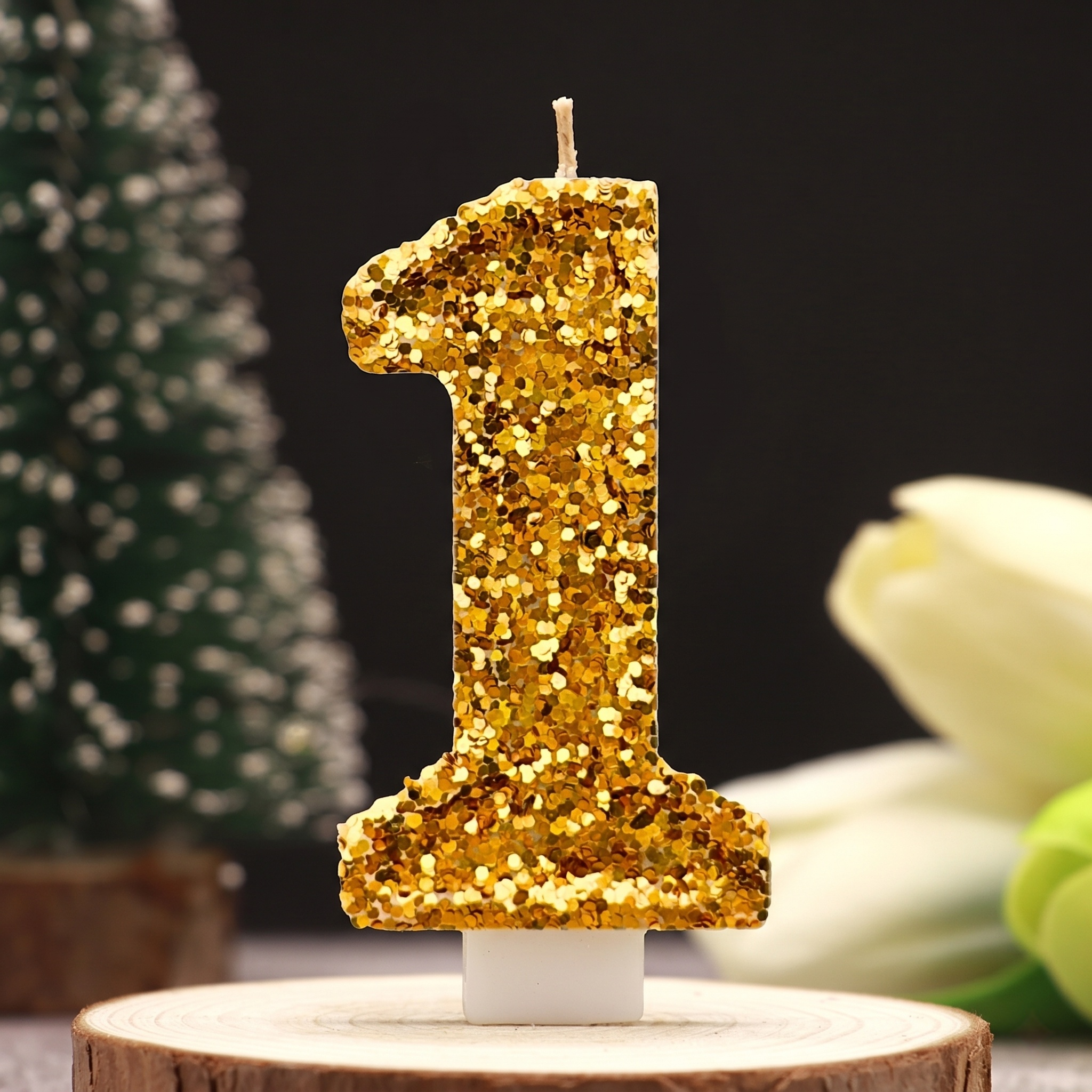 Digital Birthday Candle Gold C - Holiday Candle Set 评论和价格