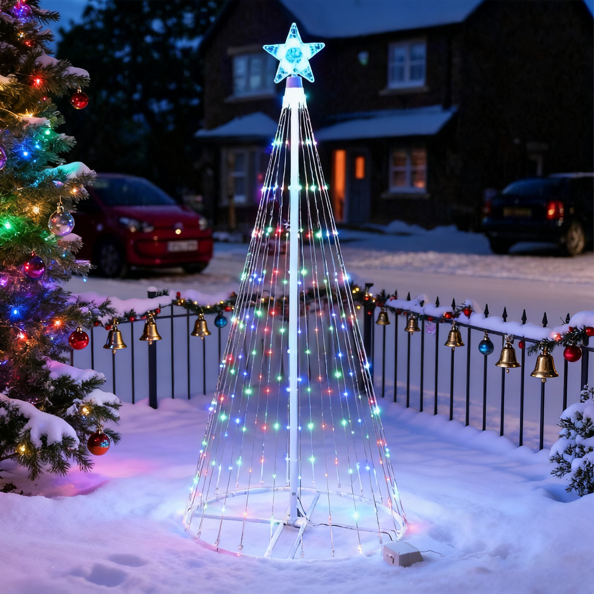 Solar-Powered LED Waterfall St - Star Tree Topper 评论和价格