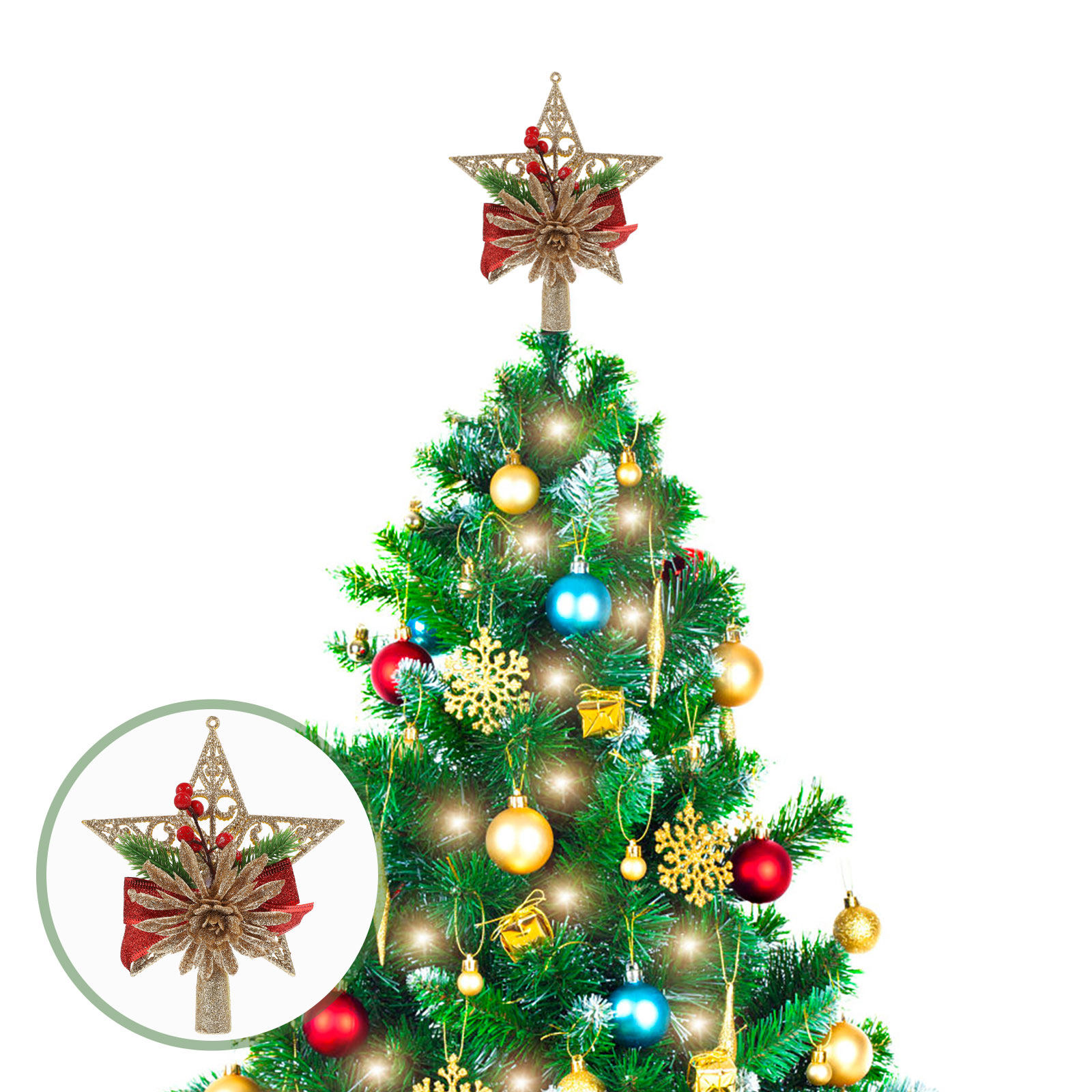 1pc Christmas Tree Topper Exqu - Star Tree Topper 评论和价格