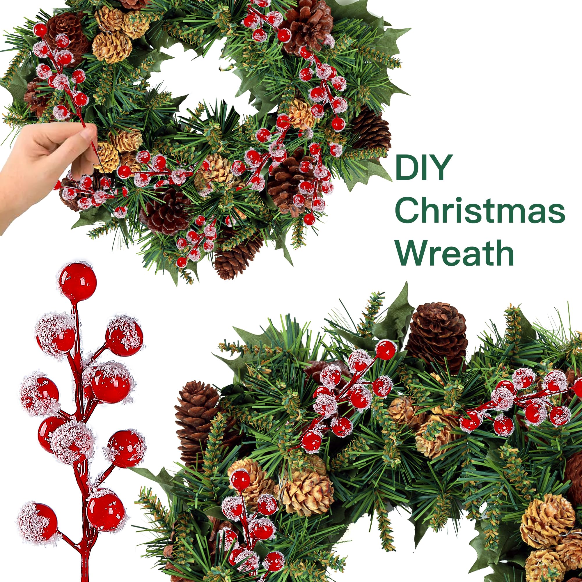 Christmas Red Berry Pine Needl - Christmas Wreath Fake 评论和价格