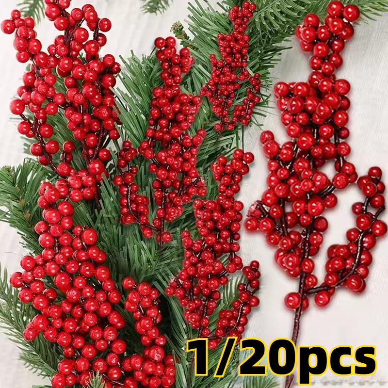 Christmas Artificial Red Berri - Christmas Wreath Fake 评论和价格