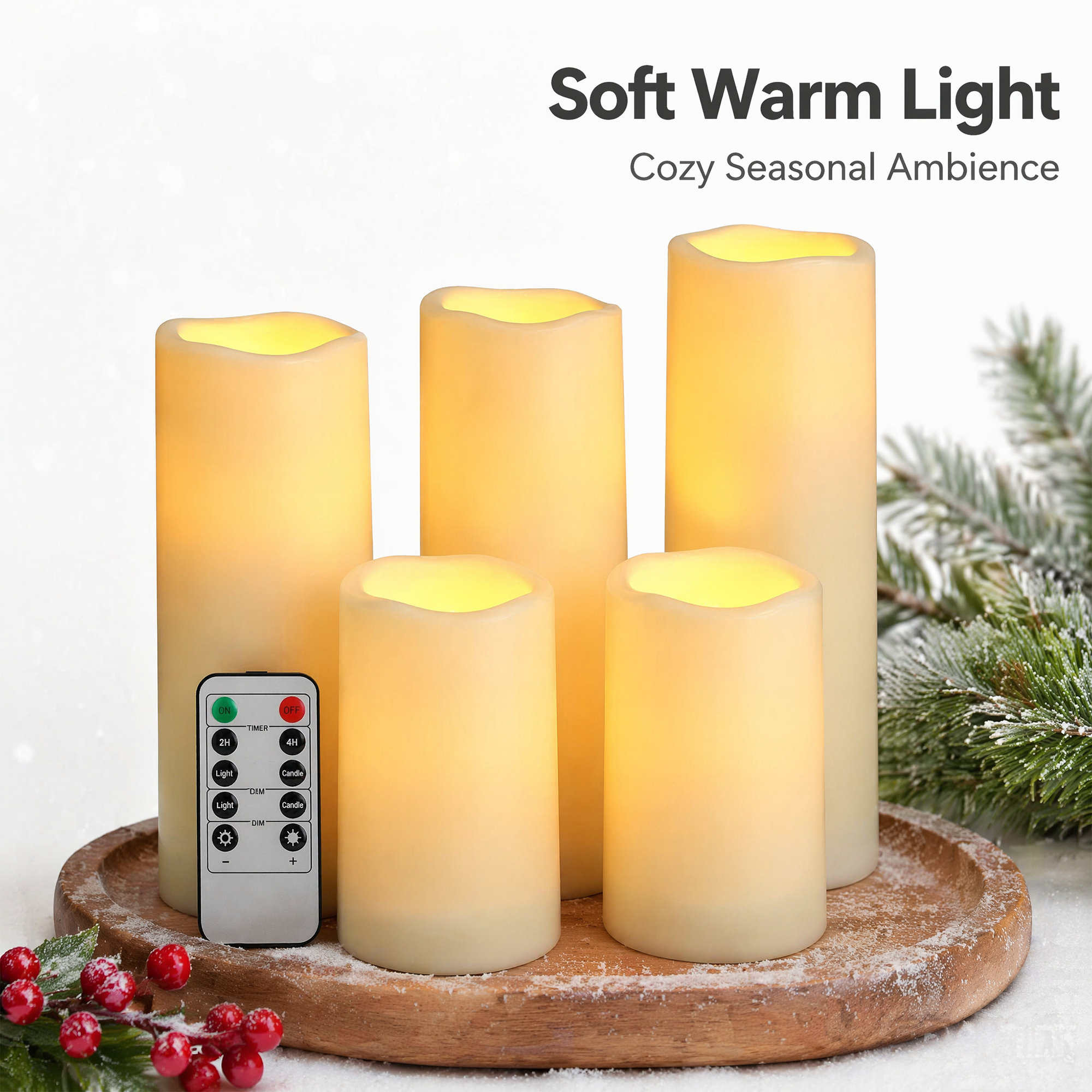 Flameless LED Pillar Candle Wa - Christmas Lights Outdoor 评论和价格