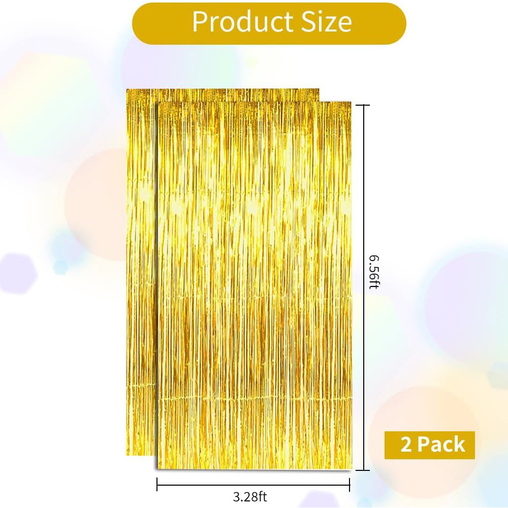 2Pack Gold Metallic Foil Tinse - Tinsel Garland Decoration 评论和价格