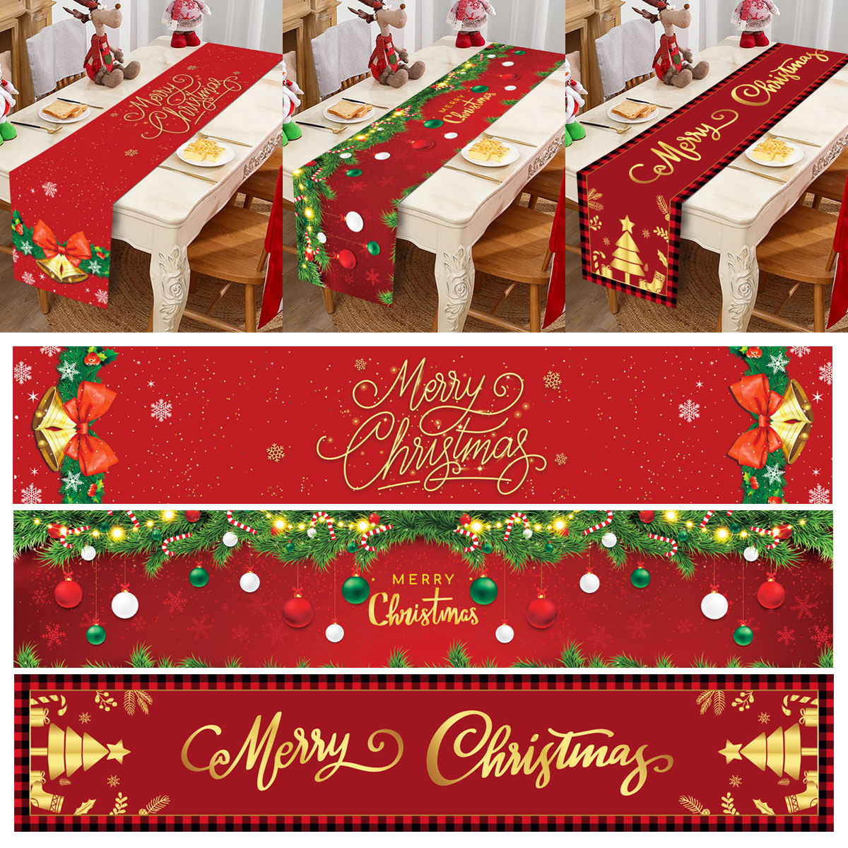 Christmas Table Runner Merry C - Christmas Table Runner 评论和价格