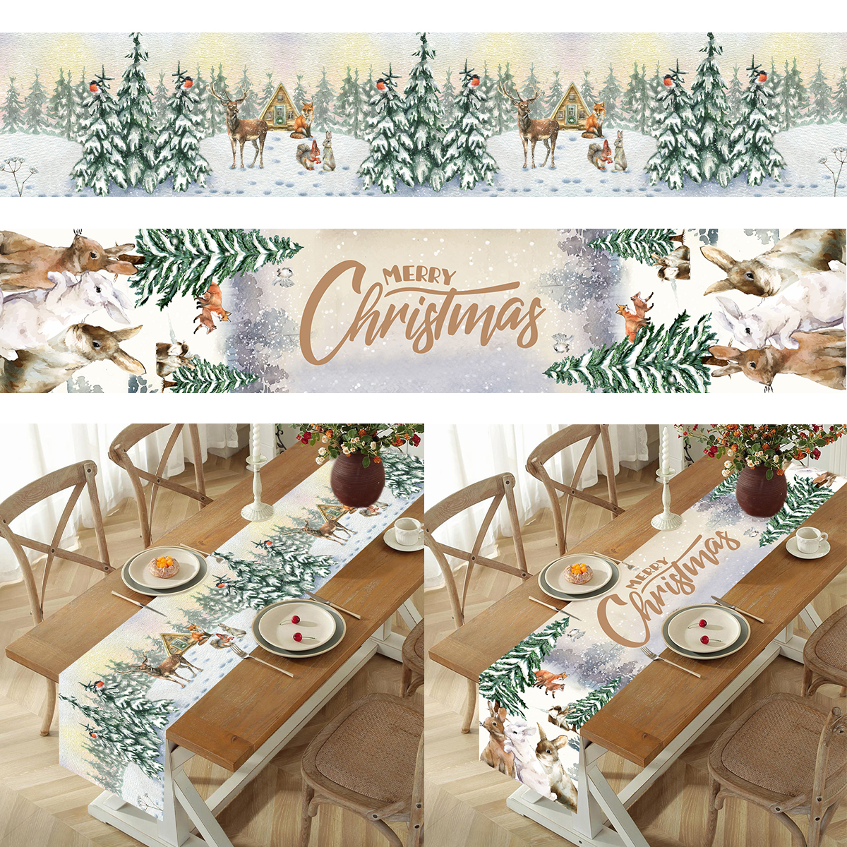 Christmas Table Runner Merry C - Christmas Table Runner 评论和价格