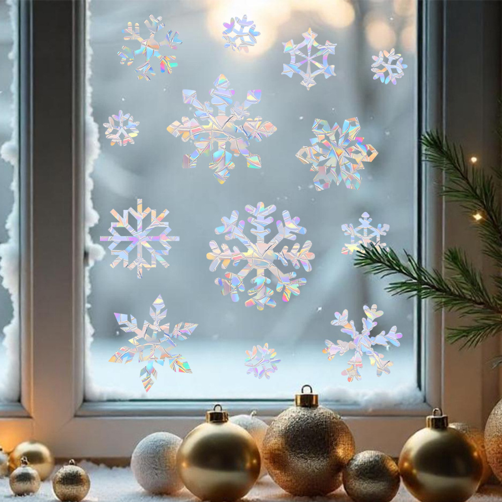 Snowflake Electrostatic Colorf - Snowflake Window Decal 评论和价格