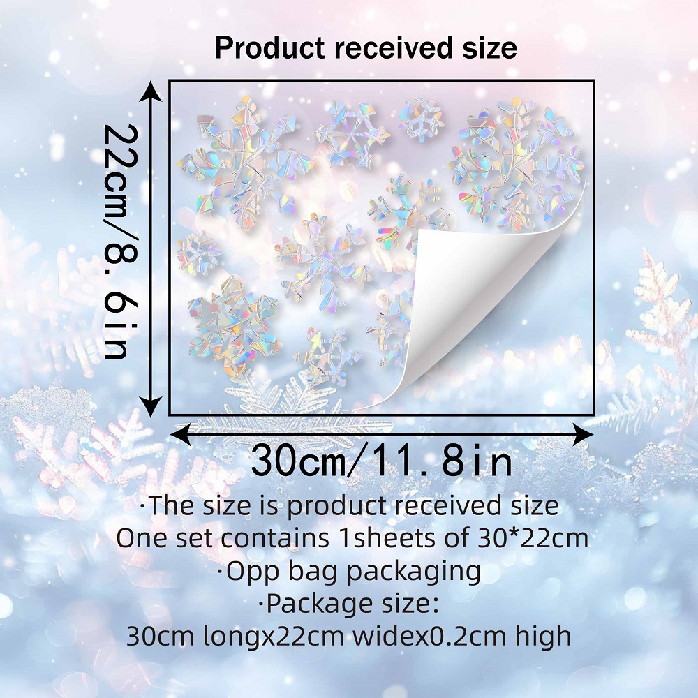 Snowflake Electrostatic Colorf - Snowflake Window Decal 评论和价格