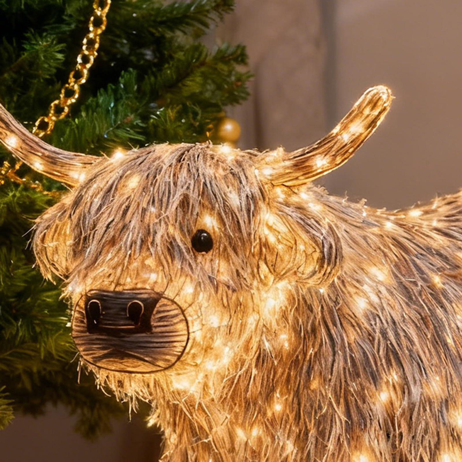 Cow Figurine Light Up 11 Inch  - Christmas Lights Outdoor 评论和价格