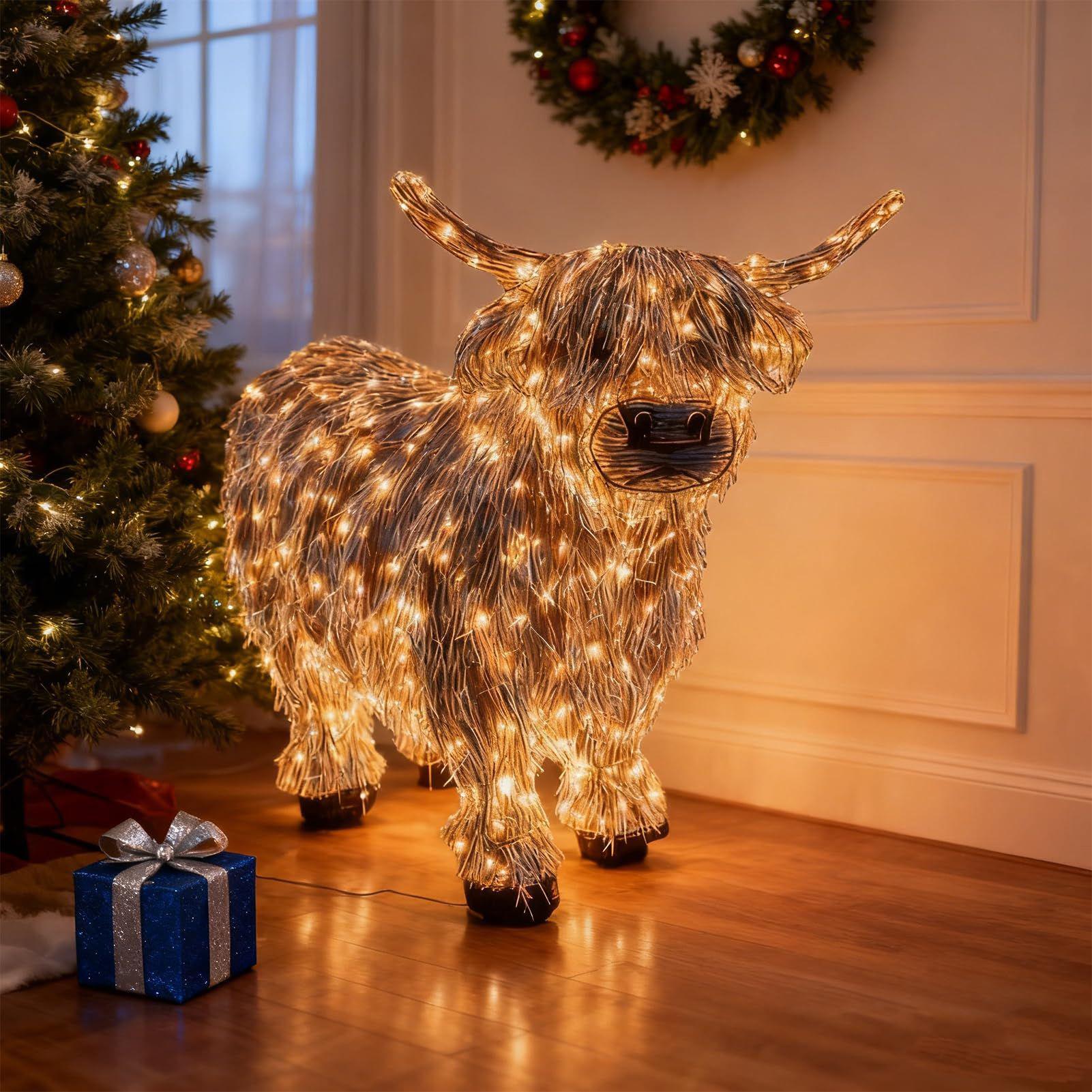 Cow Figurine Light Up 11 Inch  - Christmas Lights Outdoor 评论和价格