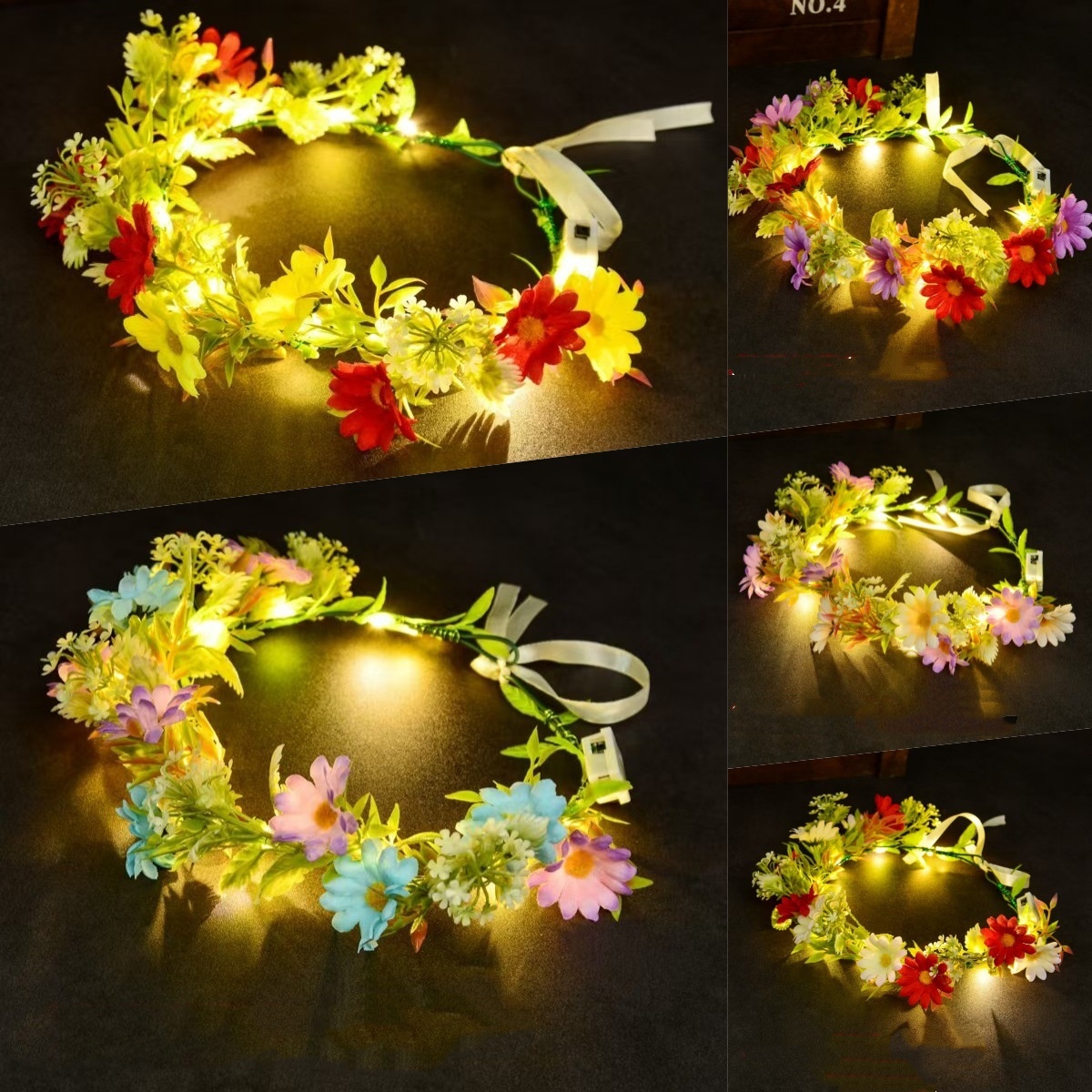 Luminous Floral Wreath LED Flo - Led Fairy String Lights 评论和价格