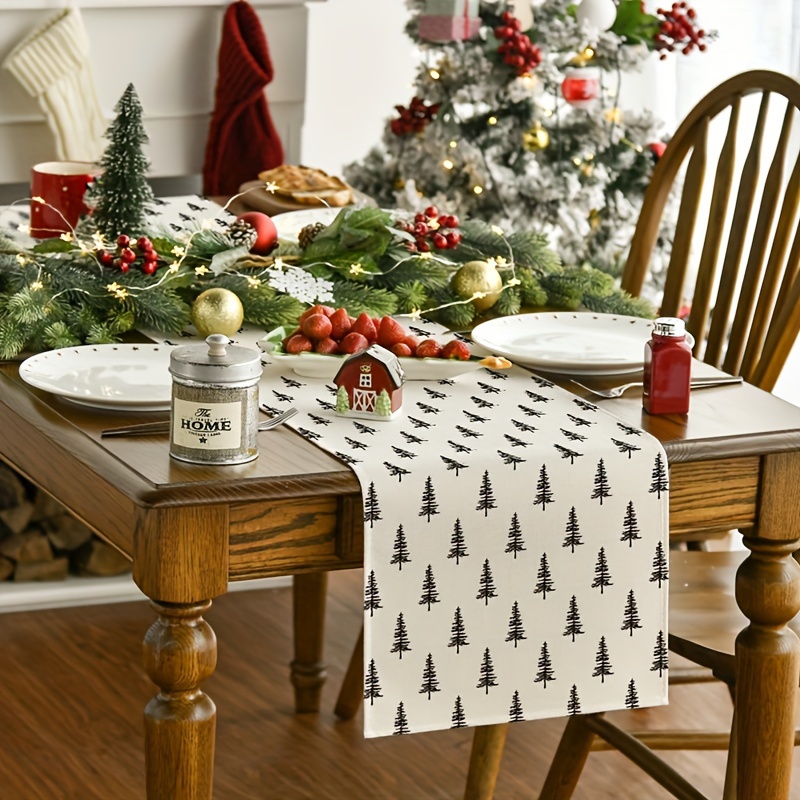 Simple Christmas Tree Table Ru - Christmas Table Runner 评论和价格