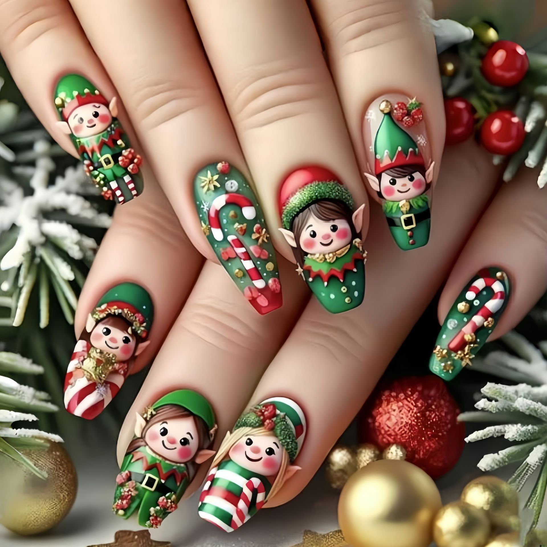 Medium fake nails for Christma - Christmas Tree Artificial 评论和价格