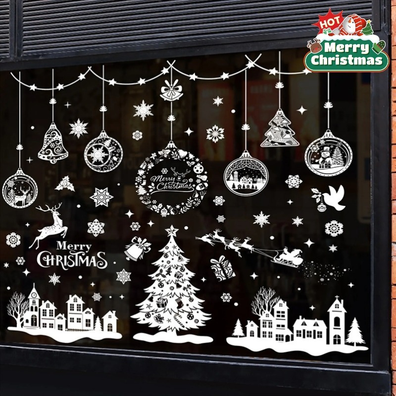 9 Sheets 243pcs Reusable Stati - Snowflake Window Decal 评论和价格