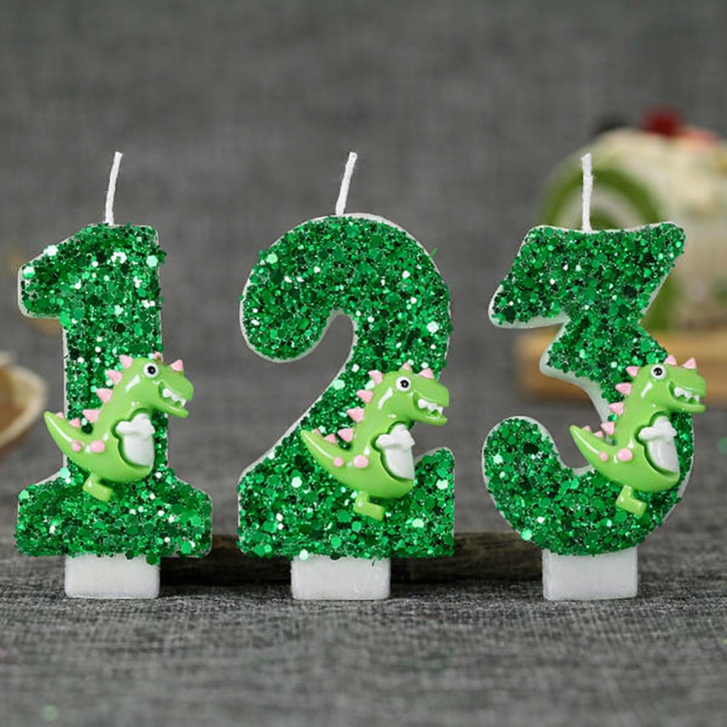 Cartoon Dinosaur Digital Birth - Holiday Candle Set 评论和价格