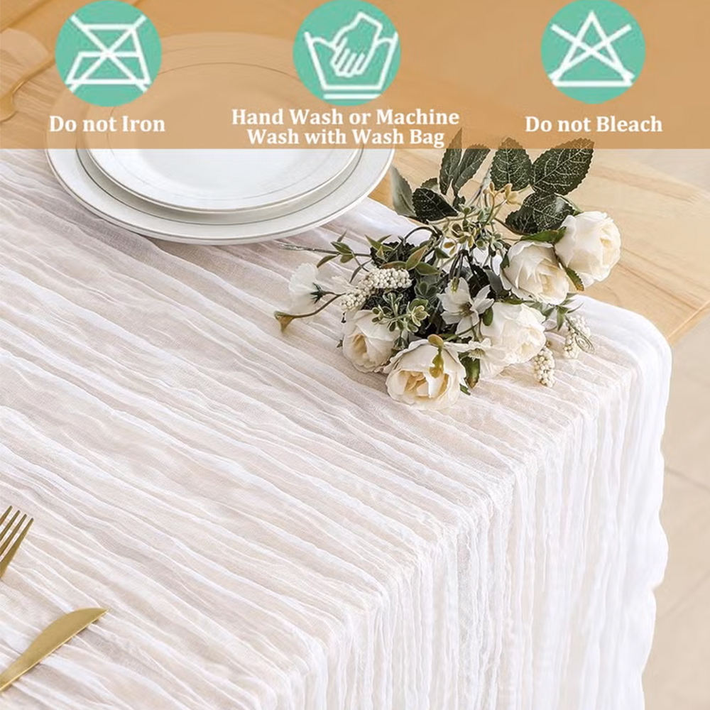 90x400CM Cheesecloth Table Run - Christmas Table Runner 评论和价格